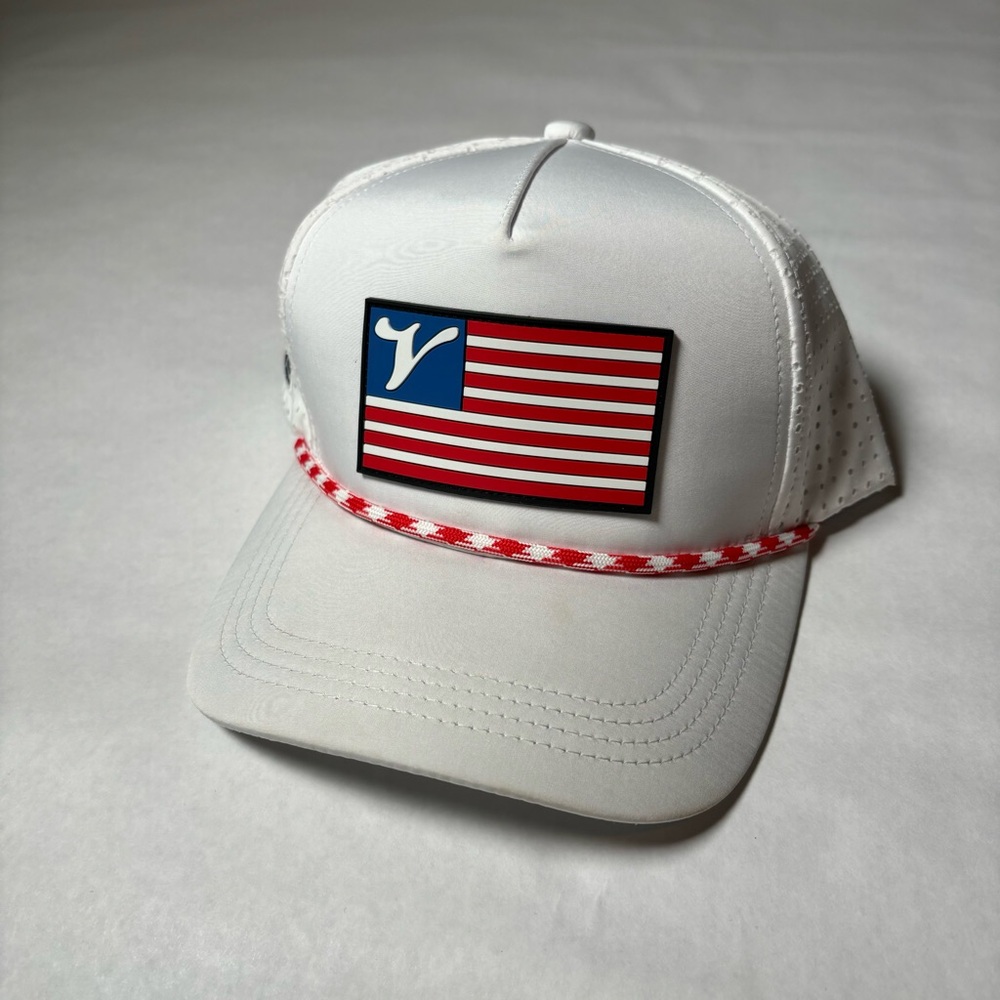 Valle Baseball white American flag hat